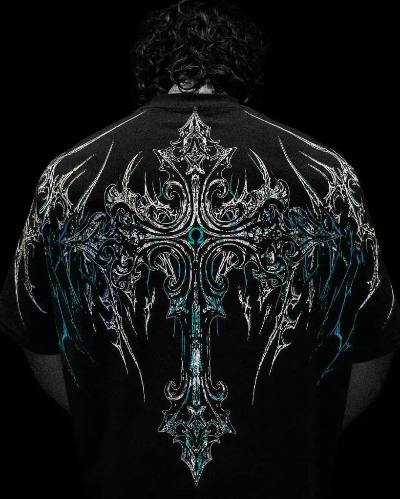 BreathDivinity BigCross Oversize Tee' (Azul, S)