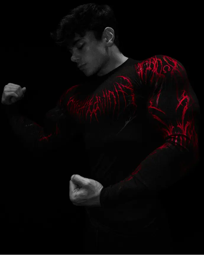 Soul Decay Long Sleeve Compression Shirt (Rojo, S)