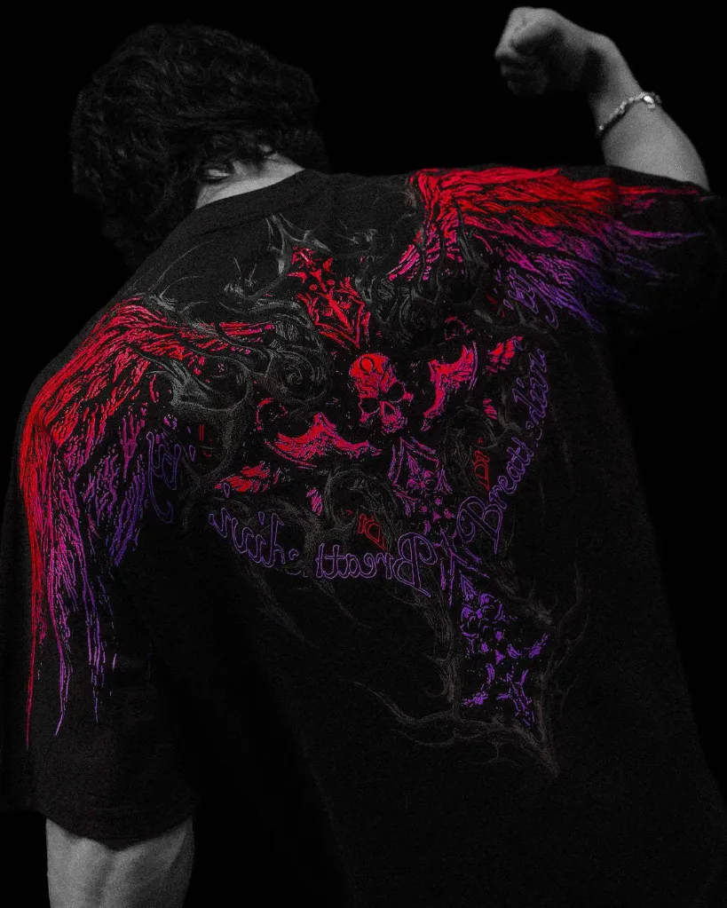 BreathDinivty Big Cross T-shirt (Rosso Corsa, S)