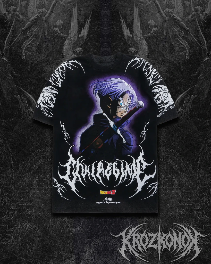 [cr-co-dbztrunks-prple-s] Camisa Oversize Civil Regime X Dragon Ball Z Trunks (Purpura, S)