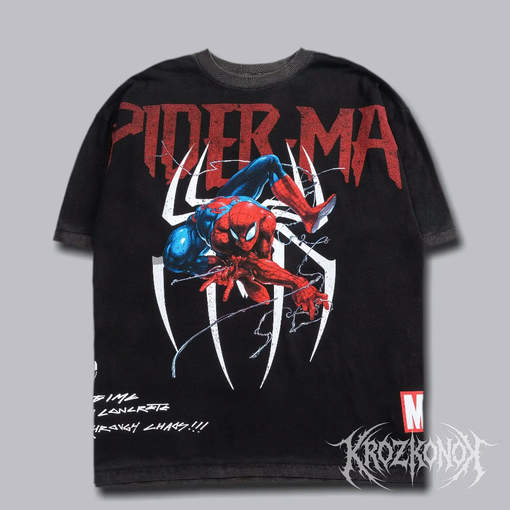 Camisa Oversize Civil Regime X Marvel Spiderman (Negro, S)