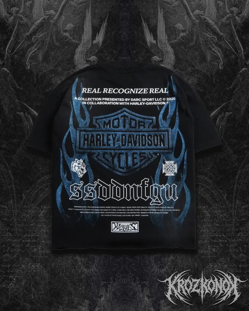 Camisa Oversize Wolves Harley Davidson