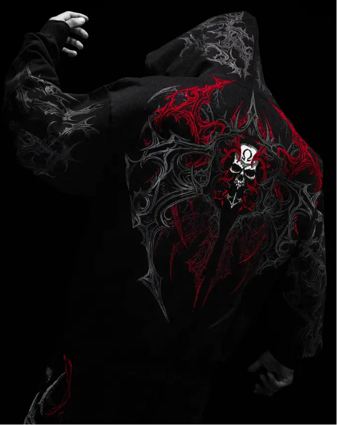 Deathwing Oversized Zip-up hoodie (Rojo, S)